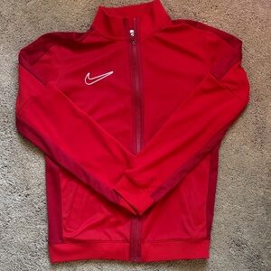 Boys Nike Red Track Jacket with White Swoosh